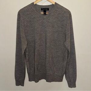 Davis and Squire 100% Extra Fine Merino Wool Gray Sweater Men’s Size Medium